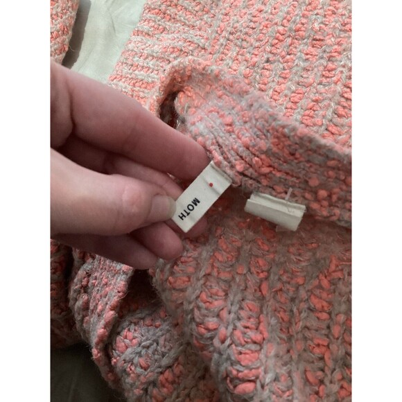 Moth Pink Knit Chunky Knit Pullover Sweater Side Zipper M Wool Blend - Picture 4 of 6